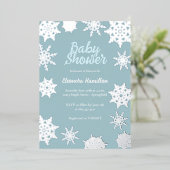 Winter Baby Dusche Folieneinladung (Stehend vorne)