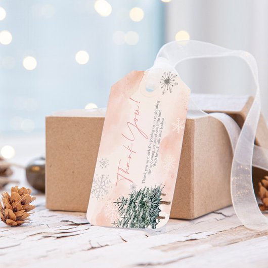 Winter Baby Dusche Geschenk und Gefallen Geschenkanhänger