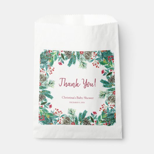 Winter Baby Dusche Geschenktütchen (Vorderseite)