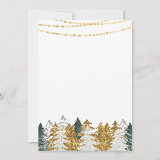 Winter Baby Dusche Glitzer Tree Einladung (Rückseite)