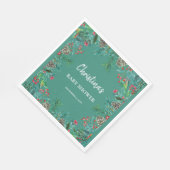 Winter Baby Dusche Grün Serviette (Ecke)