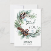 Winter Baby Dusche Kamin Dankeschön Karte (Vorderseite)