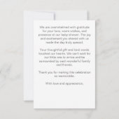 Winter Baby Dusche Kamin Dankeschön Karte (Rückseite)