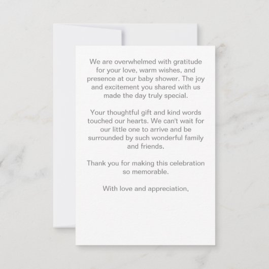 Winter Baby Dusche Kamin Dankeschön Karte (Rückseite)