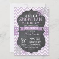 Winter Baby Dusche Lila Snowflake Chalkboard