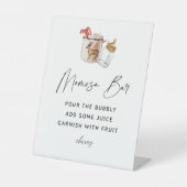 Winter Baby Dusche Momosa Bar Sign Sockelschild (Vorderseite)