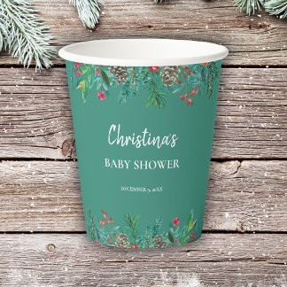 Winter Baby Dusche Pappbecher