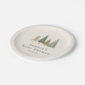 Winter Baby Dusche Pappteller (Schrägansicht)