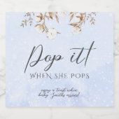Winter Baby Dusche Pop Es, wenn sie Pop Geschenkma Schaumweinetikett (Einzelnes Label)