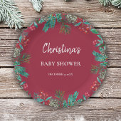 Winter Baby Dusche Red Pappteller
