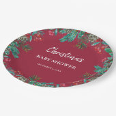 Winter Baby Dusche Red Pappteller (Schrägansicht)