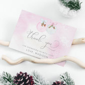 Winter Baby Dusche Rosa Schnee Danke Karte