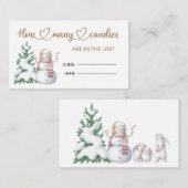 Winter Baby Dusche schätzt, wie viele Candies Begleitkarte (Vorne/Hinten)