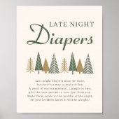 Winter Baby Dusche Spate Night Diapers Game Poster (Vorne)