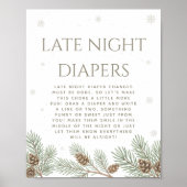 Winter Baby Dusche Spate Night Diapers Party Poster (Vorne)