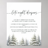 Winter Baby Dusche Spate Night Diapers signieren Poster (Vorne)