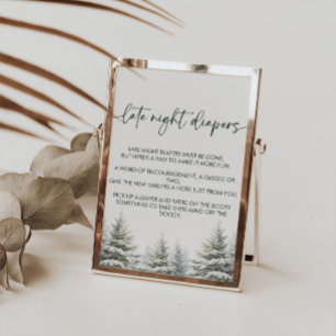 Winter Baby Dusche Spate Night Diapers signieren Poster