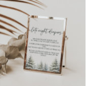 Winter Baby Dusche Spate Night Diapers signieren Poster