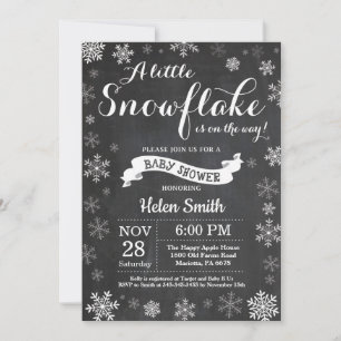 Winter Baby Dusche White Snowflake Chalkboard Einladung