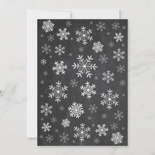 Winter Baby Dusche White Snowflake Chalkboard Einladung (Rückseite)