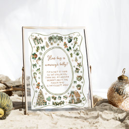 Winter Baby Dusche Wie groß ist Mama's Bauch Poster