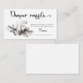 Winter Baby Dusche Windel Verlosung Ticket Begleitkarte (Vorne/Hinten)