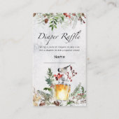 Winter Baby Dusche Windel Verlosung Ticket Begleitkarte (Vorderseite)