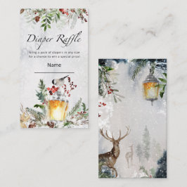 Winter Baby Dusche Windel Verlosung Ticket Begleitkarte
