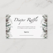 Winter Baby Dusche Windel Verlosung Ticket Begleitkarte (Vorderseite)