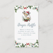 Winter Baby Dusche Windeln Kleine Hirsche Niedlich Begleitkarte (Vorderseite)