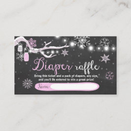 Winter Baby Dusche Windelwaschkarte Pink Girl Begleitkarte