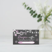 Winter Baby Dusche Windelwaschkarte Pink Girl Begleitkarte (Stehend Vorderseite)