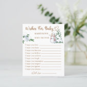 Winter Baby Dusche Wünsche für Babykarte (Stehend Vorderseite)