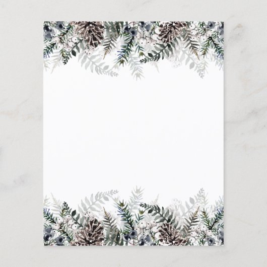 Winter Baby Dusche Wünsche für Babykarte (Rückseite)