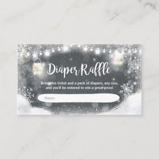 Winter Baby Duschkabine Windelwaschkarte Rustikale Begleitkarte (Vorderseite)