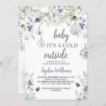 Winter Baby Es ist eine kalte Außendusche Einladun