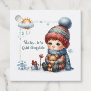 Winter "Baby, es ist kalt draußen" Babyparty Geschenkanhänger