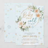 Winter Baby Es ist kalt draußen Dusche Gold gefror Einladung (Vorne/Hinten)
