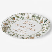 Winter Baby Es ist kalt draußen Grünpflanzen Babyd Pappteller (Schrägansicht)