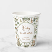 Winter Baby Es ist kalt draußen neutrale Babydusch Pappbecher (Rückseite)