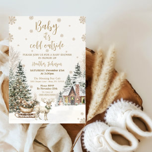 Winter Baby, es ist kalt, Schneeblumen-Baby-Party Einladung