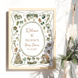 Winter Baby Es ist kalte Außendusche Begrüßung Poster