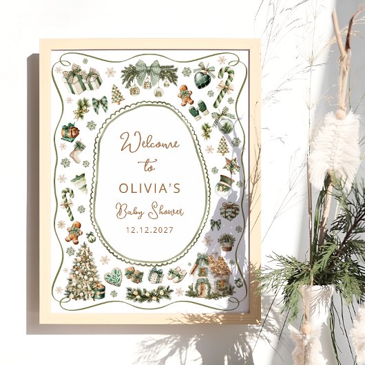 Winter Baby Es ist kalte Außendusche Begrüßung Poster