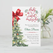 Winter Baby Es ist kalte Außendusche Einladung (Stehend Vorderseite)