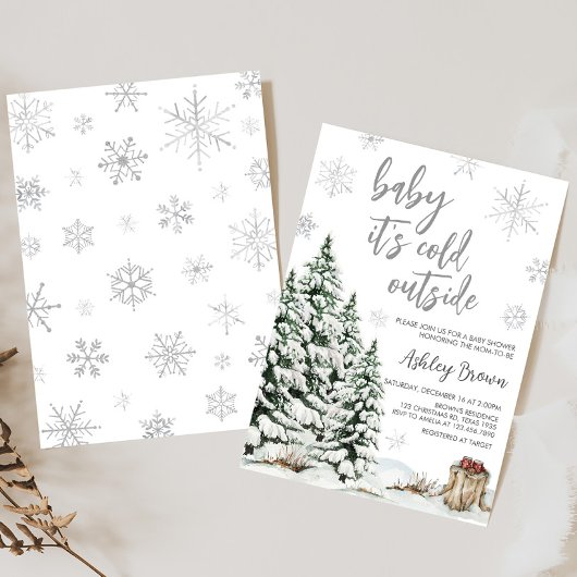 Winter Baby Es ist kalte Außendusche Einladung