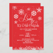 Winter Baby Es ist kalte Außendusche Einladung (Vorne/Hinten)