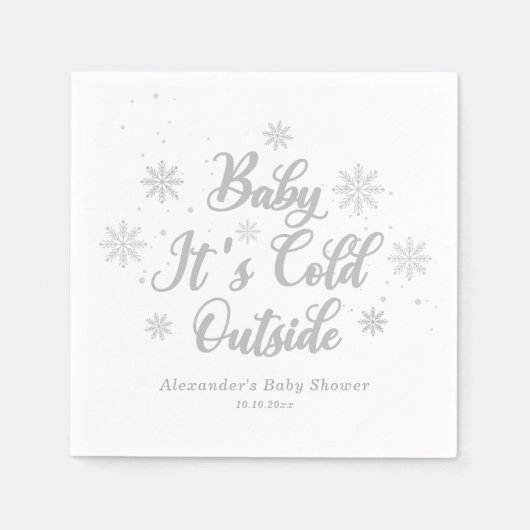 Winter Baby Es ist kalte Außendusche Serviette (Vorderseite)