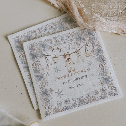 Winter Baby es ist kalte Außendusche Serviette