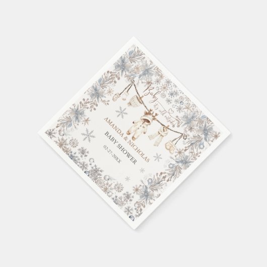 Winter Baby es ist kalte Außendusche Serviette (Ecke)