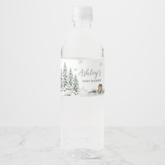 Winter Baby Es ist kalte Außendusche Wasserflaschenetikett (Vorderseite)